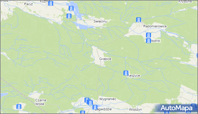 mapa Grabice gmina Murów, Grabice gmina Murów na mapie Targeo