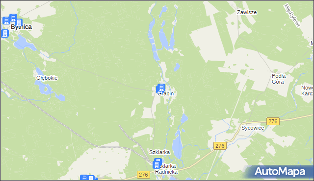 mapa Grabin gmina Bytnica, Grabin gmina Bytnica na mapie Targeo