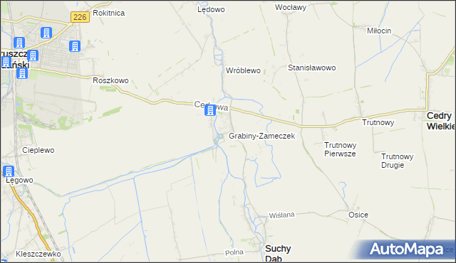 mapa Grabiny-Zameczek, Grabiny-Zameczek na mapie Targeo