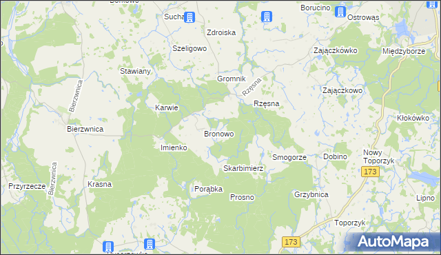 mapa Grabno gmina Połczyn-Zdrój, Grabno gmina Połczyn-Zdrój na mapie Targeo
