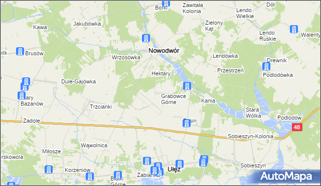 mapa Grabowce Górne, Grabowce Górne na mapie Targeo