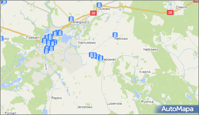 mapa Grabowiec gmina Recz, Grabowiec gmina Recz na mapie Targeo