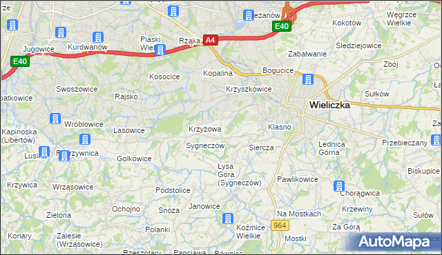 mapa Grabówki gmina Wieliczka, Grabówki gmina Wieliczka na mapie Targeo