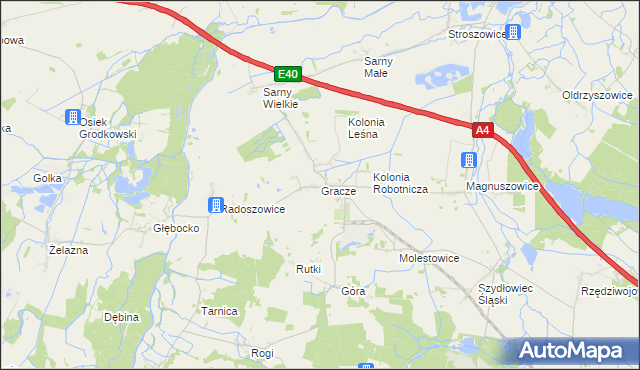 mapa Gracze, Gracze na mapie Targeo