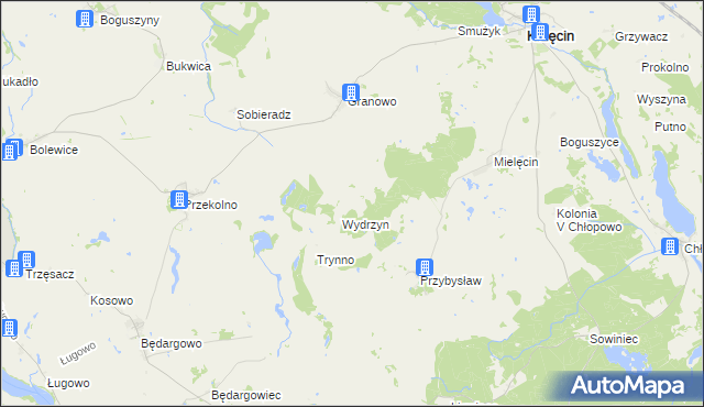 mapa Granówko gmina Krzęcin, Granówko gmina Krzęcin na mapie Targeo