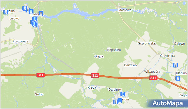 mapa Grąpa, Grąpa na mapie Targeo