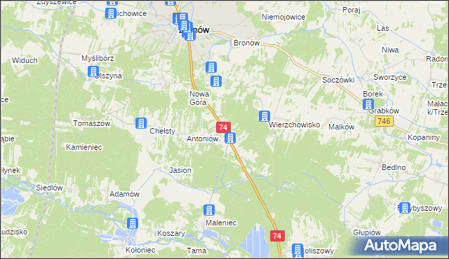 mapa Grębenice, Grębenice na mapie Targeo