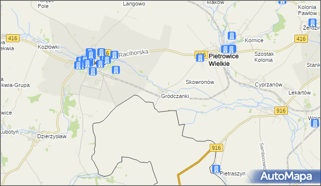 mapa Gródczanki, Gródczanki na mapie Targeo