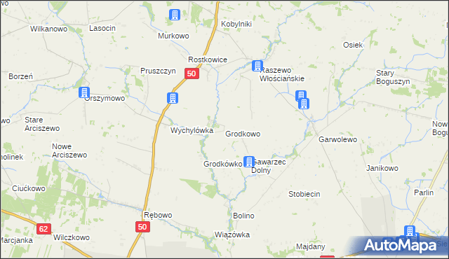 mapa Grodkowo gmina Wyszogród, Grodkowo gmina Wyszogród na mapie Targeo