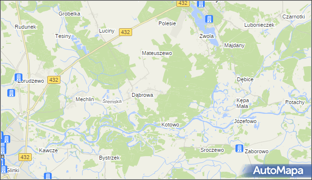 mapa Grodzewo, Grodzewo na mapie Targeo