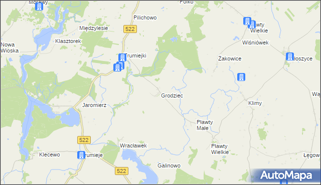 mapa Grodziec gmina Prabuty, Grodziec gmina Prabuty na mapie Targeo