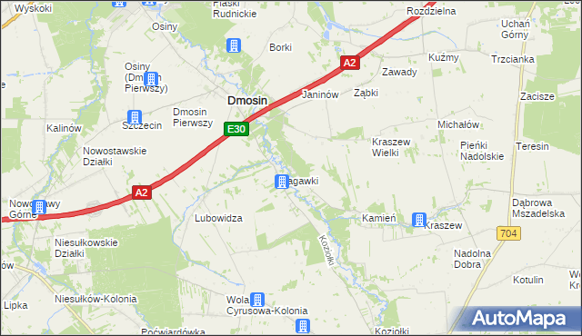 mapa Grodzisk gmina Dmosin, Grodzisk gmina Dmosin na mapie Targeo