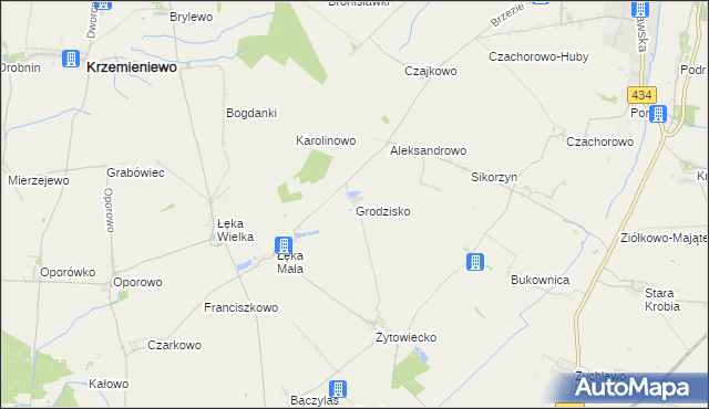 mapa Grodzisko gmina Poniec, Grodzisko gmina Poniec na mapie Targeo