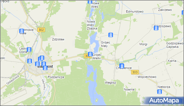 mapa Grójec Wielki gmina Siedlec, Grójec Wielki gmina Siedlec na mapie Targeo