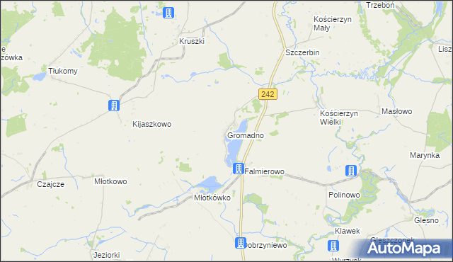 mapa Gromadno gmina Wyrzysk, Gromadno gmina Wyrzysk na mapie Targeo