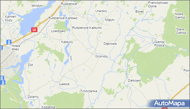 mapa Gromoty, Gromoty na mapie Targeo