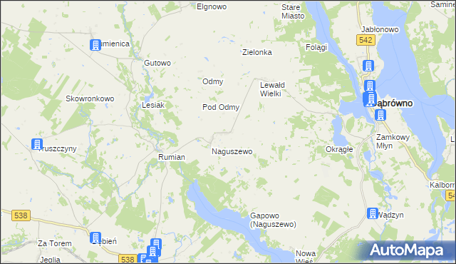 mapa Groszki gmina Rybno, Groszki gmina Rybno na mapie Targeo