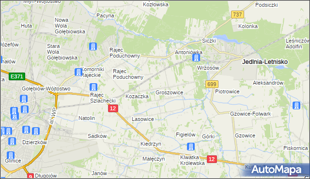 mapa Groszowice, Groszowice na mapie Targeo