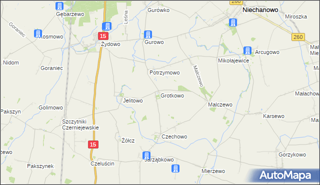 mapa Grotkowo, Grotkowo na mapie Targeo