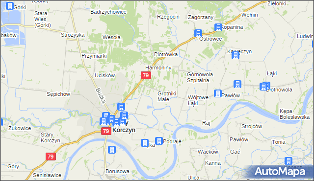 mapa Grotniki Małe, Grotniki Małe na mapie Targeo