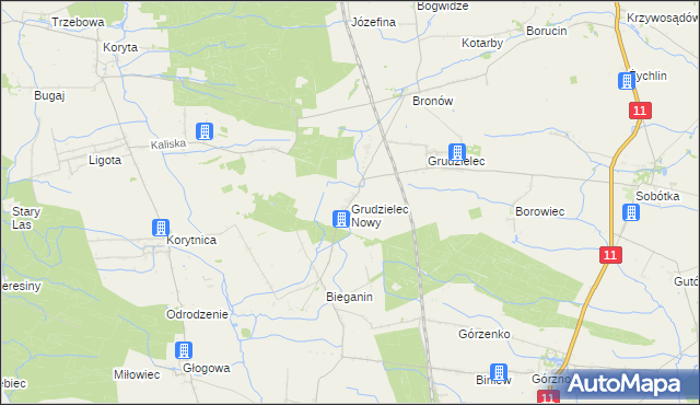 mapa Grudzielec Nowy, Grudzielec Nowy na mapie Targeo