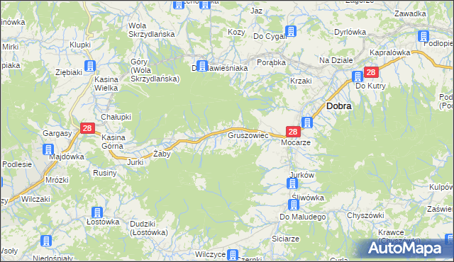 mapa Gruszowiec, Gruszowiec na mapie Targeo
