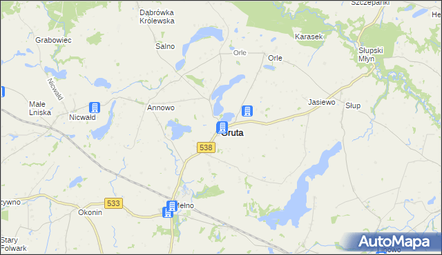 mapa Gruta, Gruta na mapie Targeo