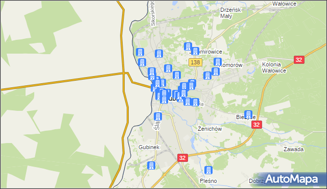 mapa Gubin, Gubin na mapie Targeo