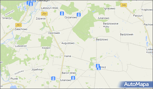 mapa Gulczewo gmina Barcin, Gulczewo gmina Barcin na mapie Targeo