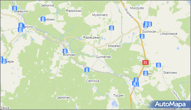 mapa Gumieniec, Gumieniec na mapie Targeo