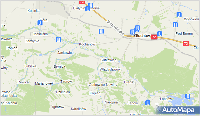 mapa Gutkowice, Gutkowice na mapie Targeo
