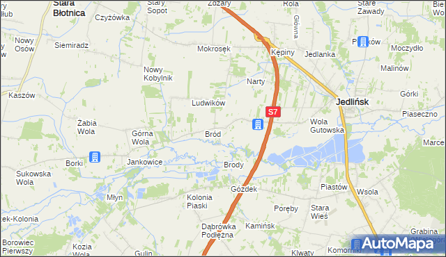 mapa Gutów gmina Jedlińsk, Gutów gmina Jedlińsk na mapie Targeo