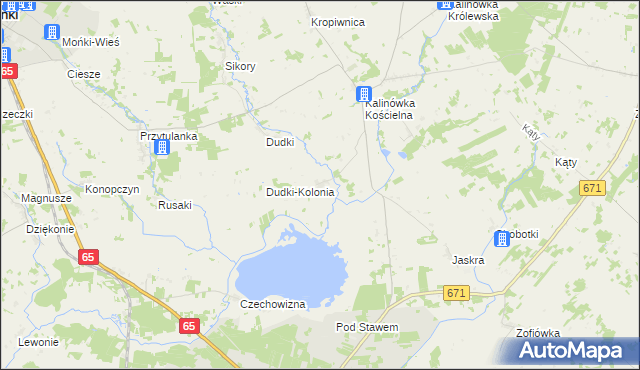 mapa Guzy gmina Knyszyn, Guzy gmina Knyszyn na mapie Targeo