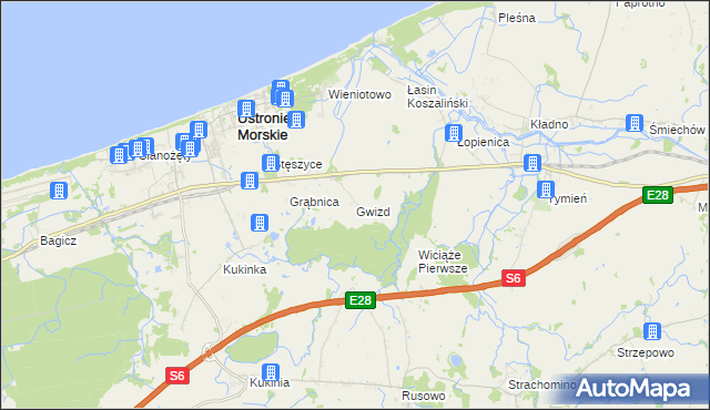 mapa Gwizd, Gwizd na mapie Targeo