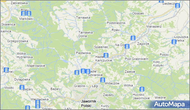 mapa Hadle Kańczuckie, Hadle Kańczuckie na mapie Targeo