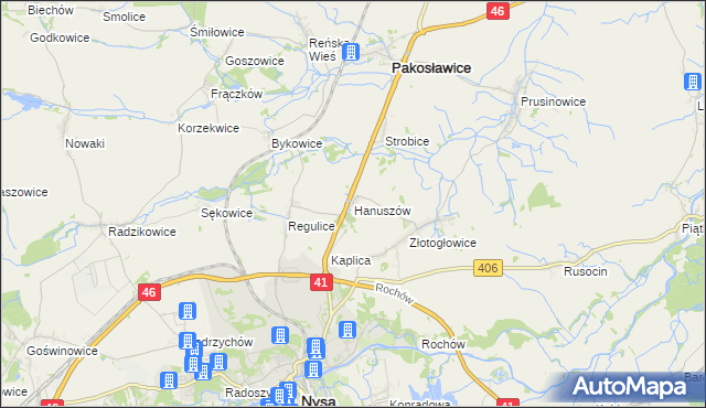 mapa Hanuszów, Hanuszów na mapie Targeo