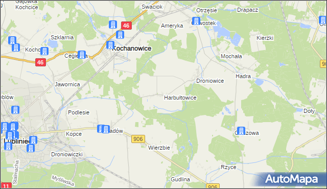 mapa Harbułtowice, Harbułtowice na mapie Targeo