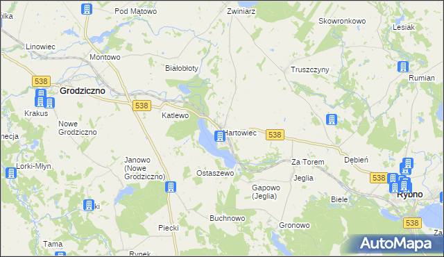 mapa Hartowiec, Hartowiec na mapie Targeo