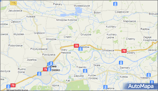 mapa Hebdów, Hebdów na mapie Targeo