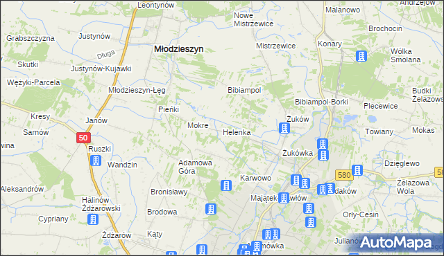 mapa Helenka, Helenka na mapie Targeo