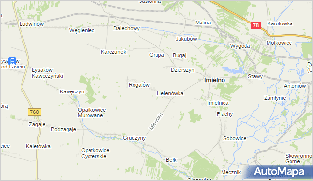 mapa Helenówka gmina Imielno, Helenówka gmina Imielno na mapie Targeo