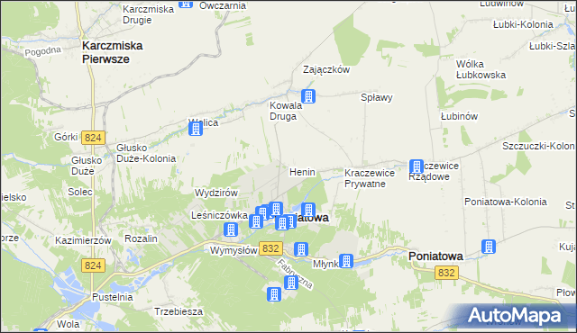 mapa Henin, Henin na mapie Targeo