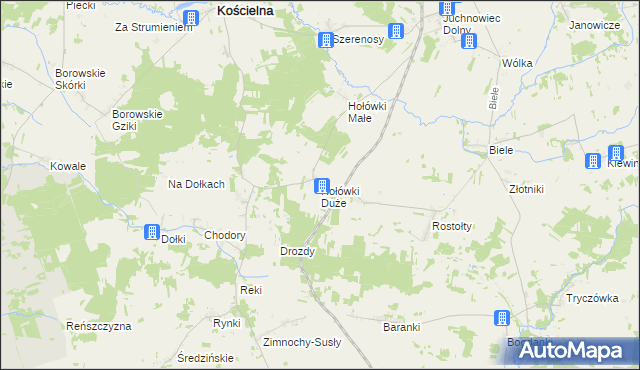 mapa Hołówki Duże, Hołówki Duże na mapie Targeo