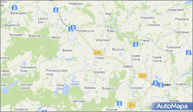 mapa Hopy, Hopy na mapie Targeo