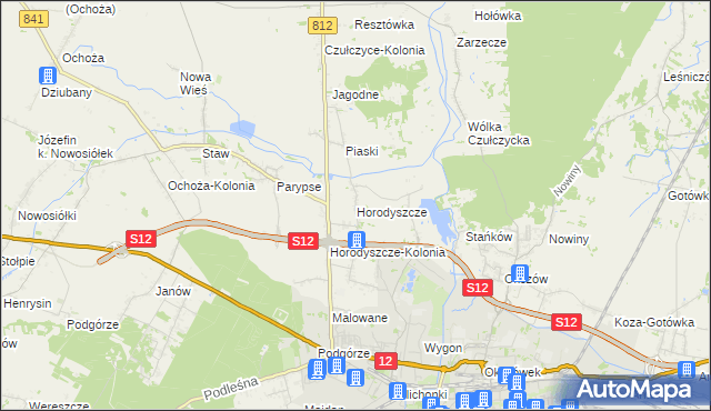 mapa Horodyszcze gmina Chełm, Horodyszcze gmina Chełm na mapie Targeo