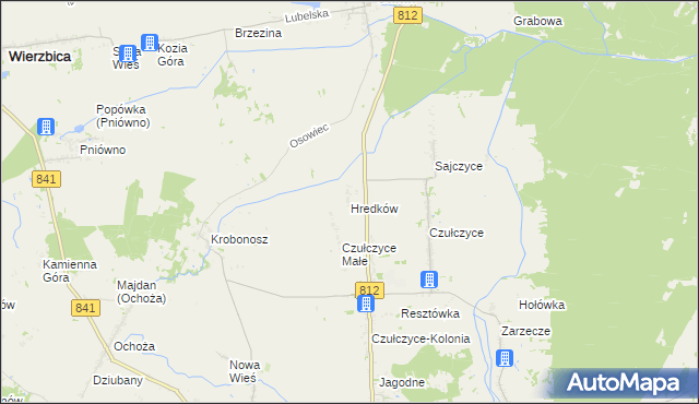 mapa Hredków, Hredków na mapie Targeo