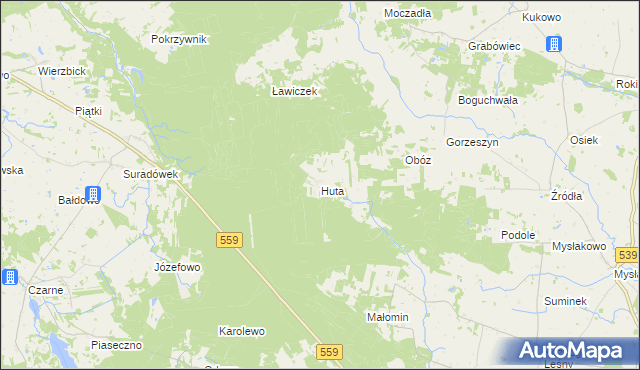mapa Huta gmina Skępe, Huta gmina Skępe na mapie Targeo