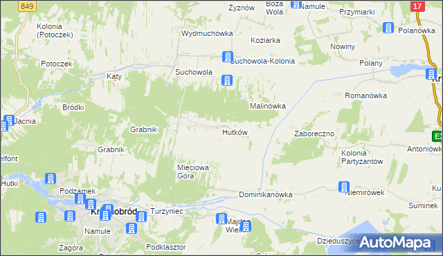 mapa Hutków, Hutków na mapie Targeo
