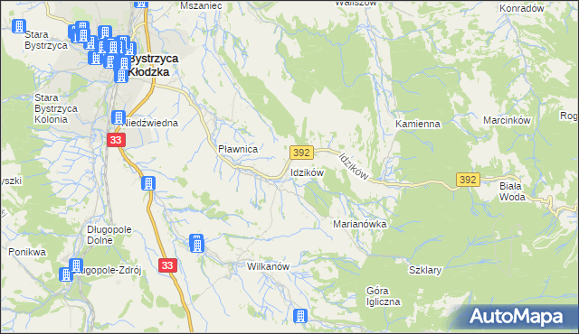 mapa Idzików, Idzików na mapie Targeo