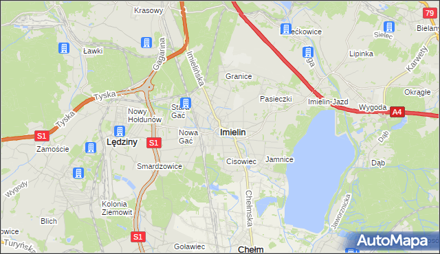 mapa Imielin, Imielin na mapie Targeo